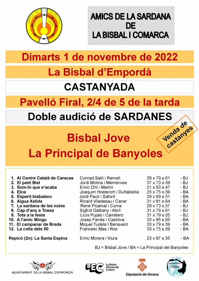 La doble audició de sardanes per celebrar la Castanyada torna a la normalitat