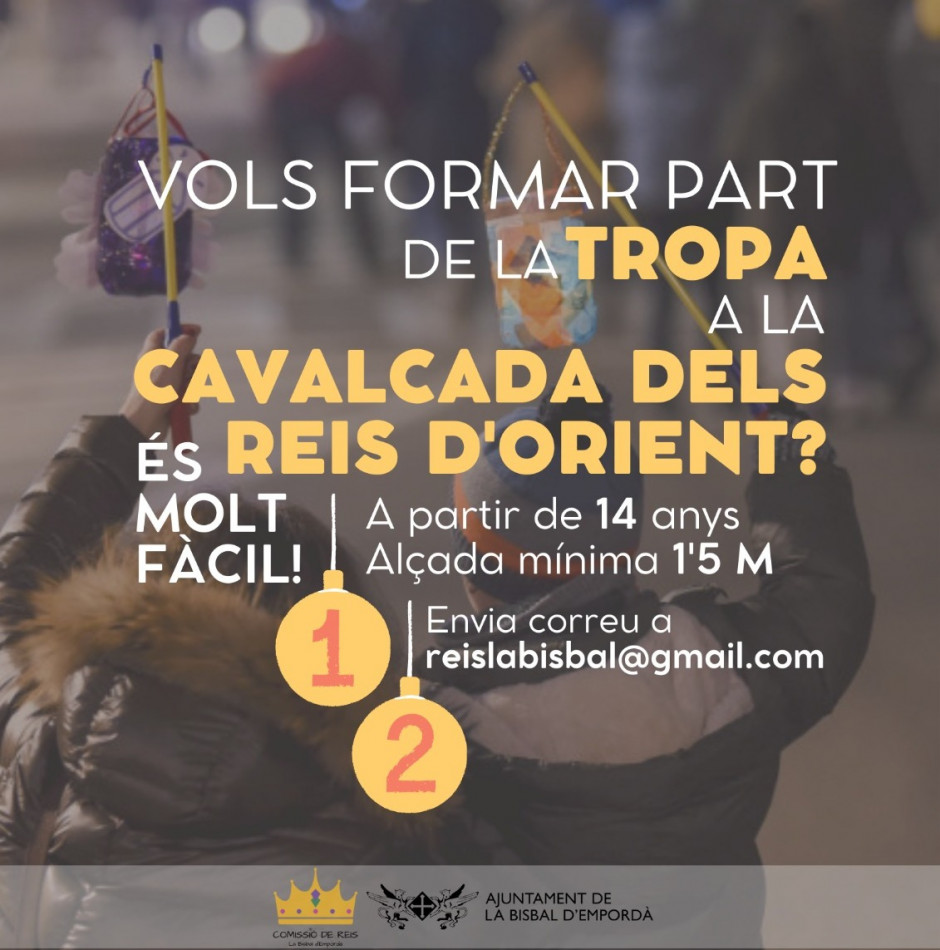Es busquen persones que vulguin participar a la Cavalcada de Reis de la Bisbal