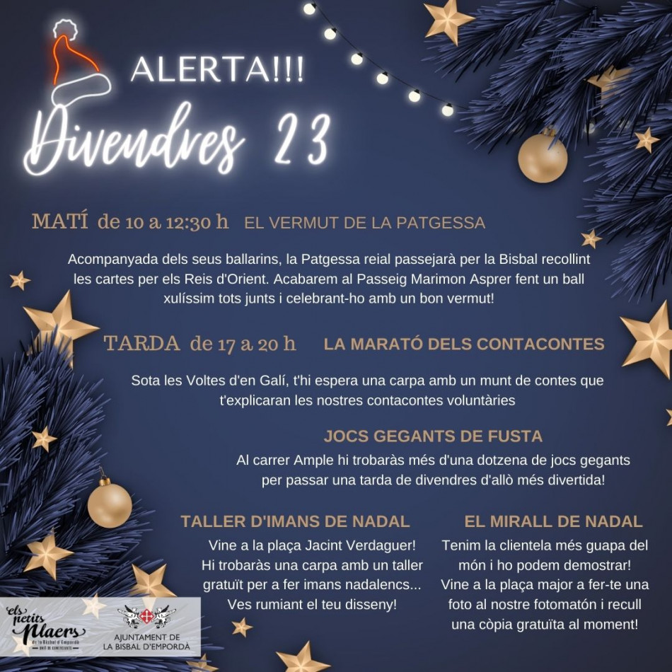 Arriba un divendres farcit d’activitats per a tots els públics per escalfar motors pel Nadal bisbalenc