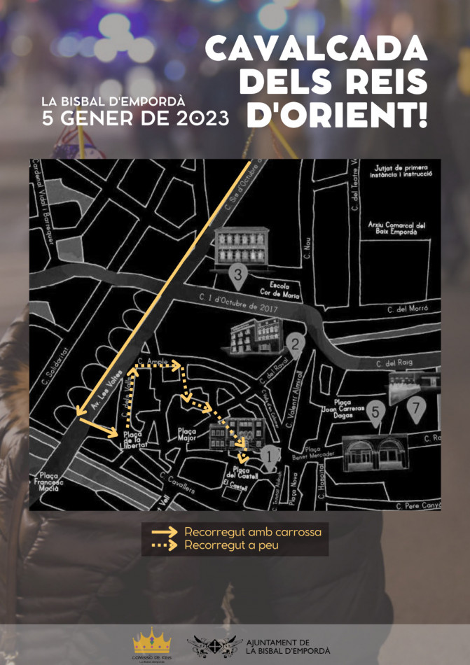 Horaris i recorregut de la Cavalcada dels Reis d’Orient a la Bisbal d’Empordà