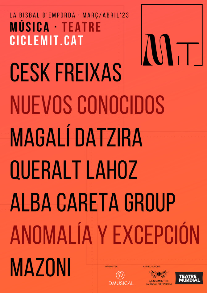 Cesk Freixas farà el tret de sortida al flamant cicle MiT aquest dissabte al Teatre Mundial