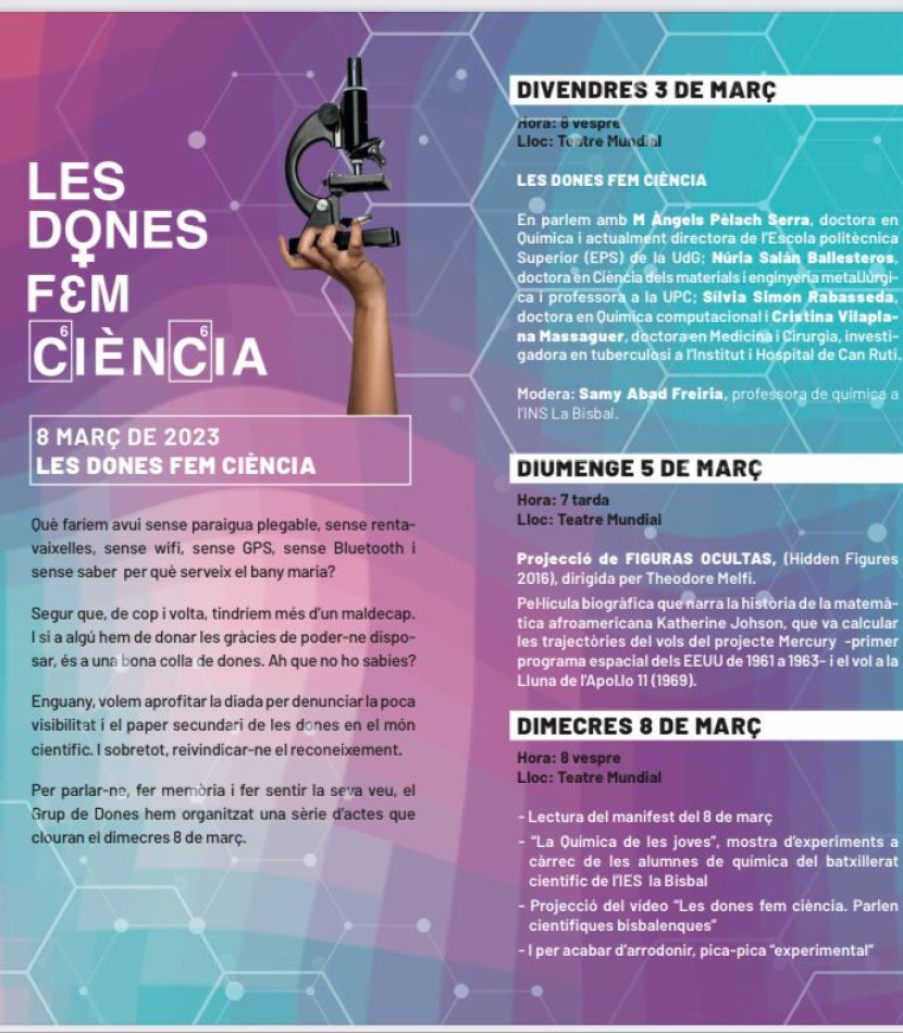 El Grup de Dones de la Bisbal reivindica el paper de la dona a la ciència amb motiu del 8M