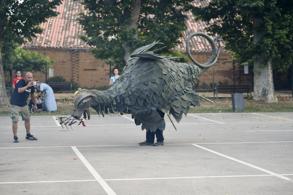 L'arribada de la Flama del Canigó a la Bisbal i encesa de la foguera de Sant Joan en imatges