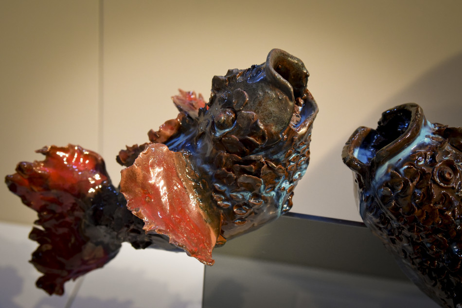 Imatges de la inauguració de l’exposició 'Carles Sala. D’oller a artista de la ceràmica' al Terracotta Museu