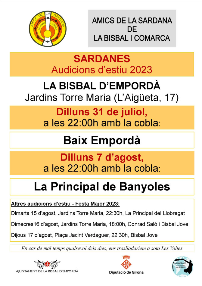 Dos dilluns de sardanes a la fresca als Jardins de Torre Maria