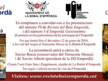 Presentació del núm. 59 de la Revista del Baix Empordà (ceràmica) i del núm. 5 de l'Empordà Gastronòmic