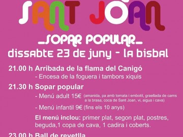 Revetlla de Sant Joan. Arribada de la Flama del Canigó