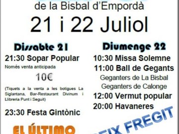 Festa Major de Sant Pol. Sopar popular + Nit de gintònics amb El Último Veneno