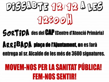 Manifestació Pel manteniment de l'ambulància 24 hores!