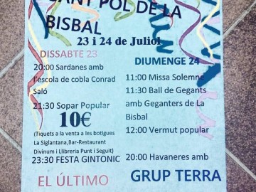 Festa de Sant Pol. Sardanes amb la cobla de l’Escola Municipal de Música Conrad Saló