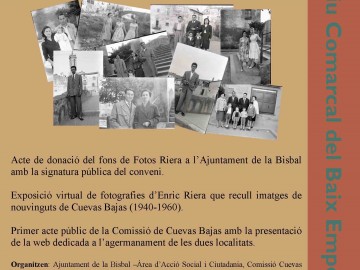 Bisbalencs de Cuevas Bajas. Signatura del conveni de donació del fons de Fotos Riera a l’Ajuntament de la Bisbal i presentació del web dedicat a l’agermanament Cuevas Bajas – la Bisbal
