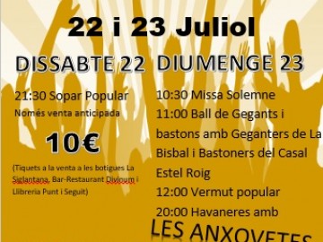 Festa Major de Sant Pol. Sopar popular