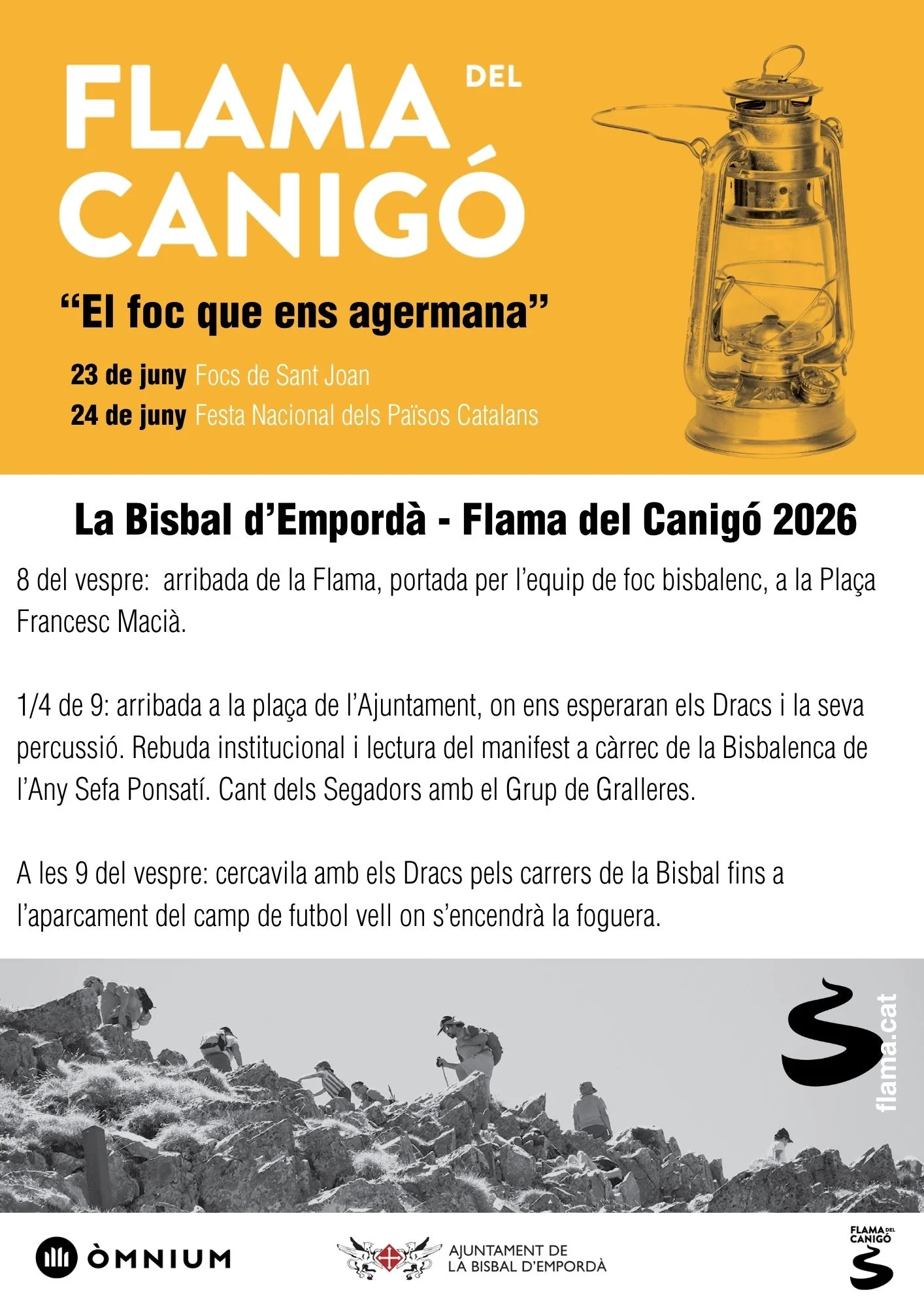 La Flama del Canigó a la Bisbal d'Empordà 2026