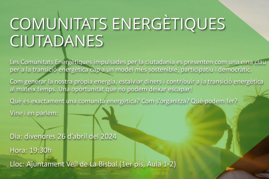 Comunitats Ciutadanes d'Energia | © L'Ajuntament de la Bisbal d'Empordà Comunitats Ciutadanes d'Energia | © L'Ajuntament de la Bisbal d'Empordà