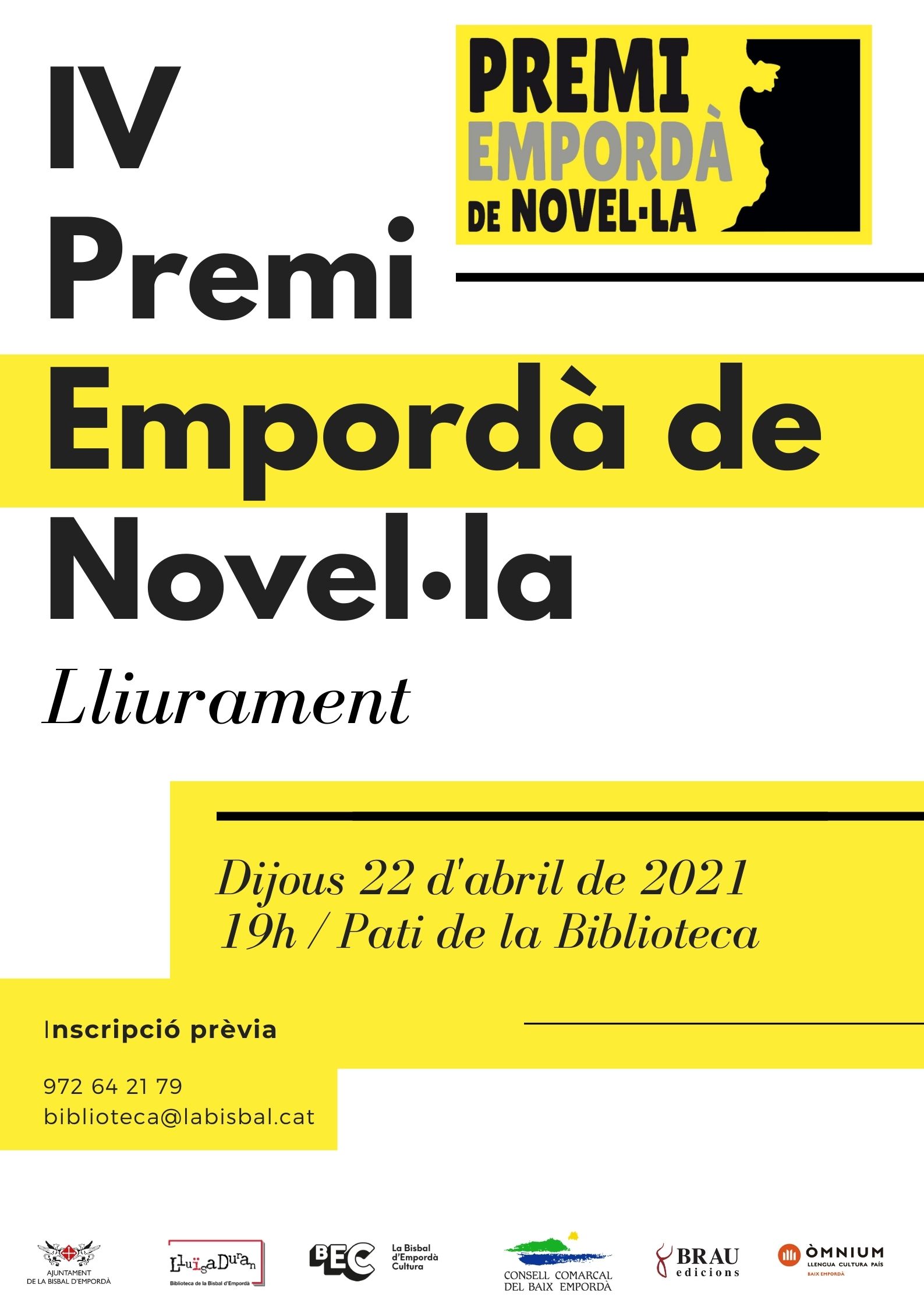 Cartell IV Premi Empordà de Novel·la